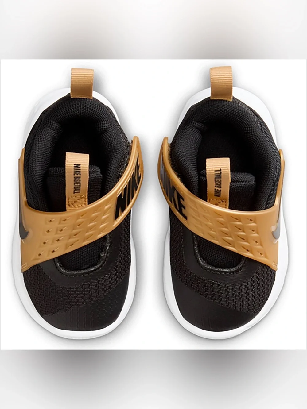 Nike Toddlers Team Hustle D12 Black/Gold Shoes!!(5)